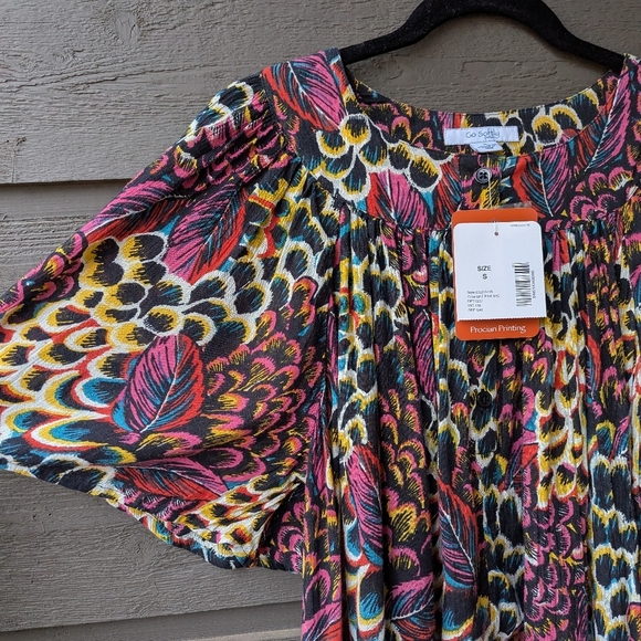 NWT Go Softly Patio Colorful Floral House Dress Mumu Size Small 100% Rayon - Picture 2 of 10